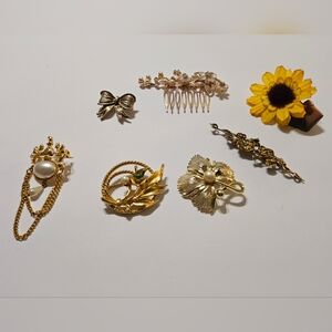 Elegant Gold and Silver Hair Accessories Set